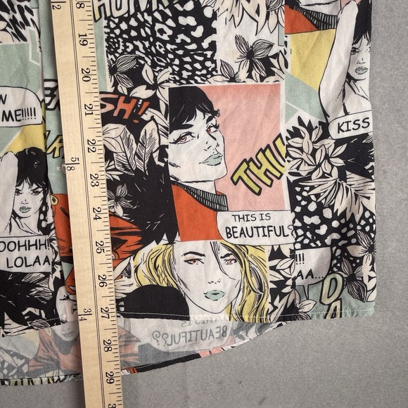 Zara Man Hawaiian Shirt Men Medium Novelty Comic Print Casual Beach - Picture 4 of 7